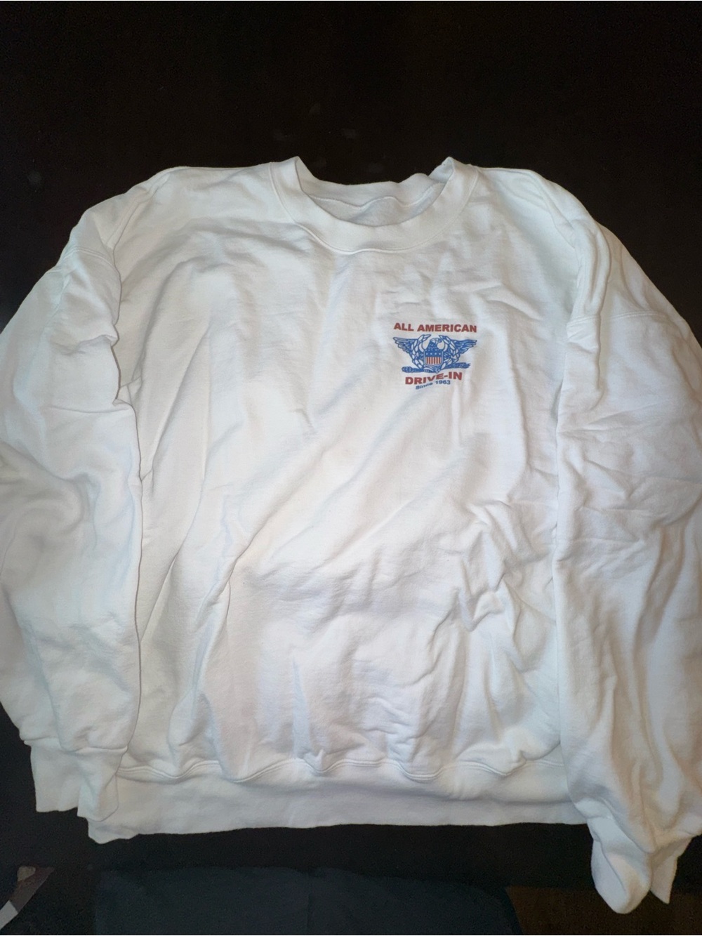 All American Drive-In Long Island White Crewneck Sweatshirt